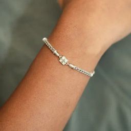 Shaya 925 Silver Oxidised Chaupad Bracelet For Women-image-21