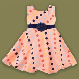 Wish Karo Kids Peach Printed Frock-image-46