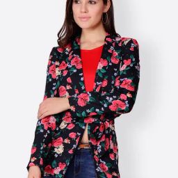 Cation Black Printed Shrug-25