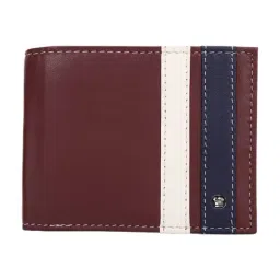 Louis Philippe Brown Printed Leather Medium Bi-Fold Wallet for Men-image-4