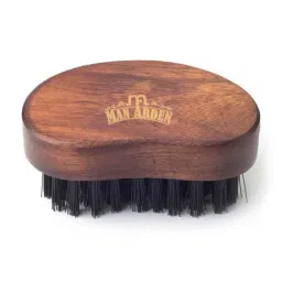 Man Arden Pocket Size Beard Brush with Premium Wood Handle with Premium Faux Leather Pouch-84