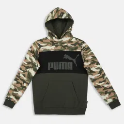 Puma Kids Green & Black Cotton Camouflage Full Sleeves Sweatshirt-image-87