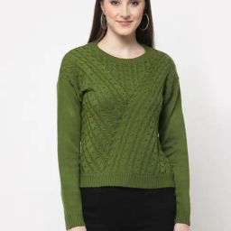 Club York Olive Green Crochet Pattern Pullover-picture-1