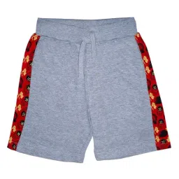 Kiddopanti Kids Grey Melange Textured Shorts-picture-37