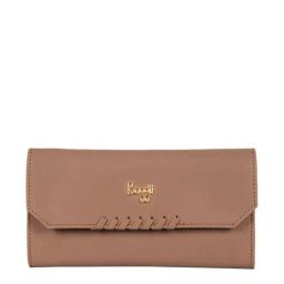Baggit Brown Solid Tri-Fold Wallet for Women-image-13