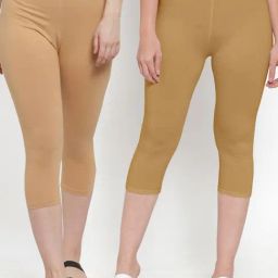 Gracit Beige Mid Rise Capris - Pack Of 2-image-10