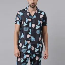 Bushirt Multicolor Regular Fit Printed Shirt With Shorts Set-image-48