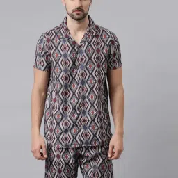 Bushirt Multicolor Regular Fit Printed Shirt With Shorts Set-image-102