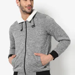 Campus Sutra Grey Regular Fit Jacket-image-17