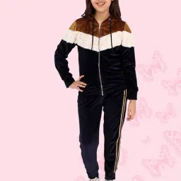 Cutecumber Multicolor Color Block Full Sleeves Tracksuit-image-40