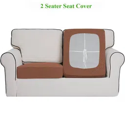 HOKIPO Brown Jacquard 2 Pieces Jacquard Sofa Cover-image-81