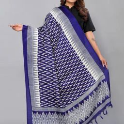 Satrani Navy Printed Dupatta-image-12
