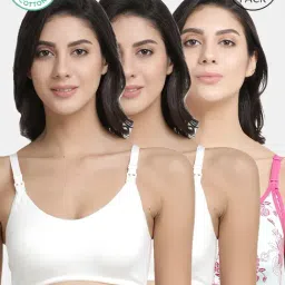 Inner Sense White Full Coverage Maternity Bra - Pack of 3-image-4