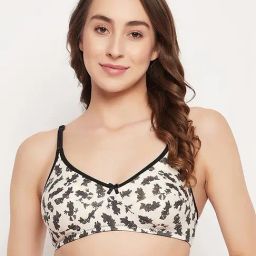 Clovia White Printed Full Coverage Bra-image-35