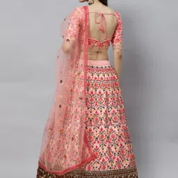 SHUBHKALA Pink Silk Embroidered Lehenga and Choli Set With Dupatta image 2