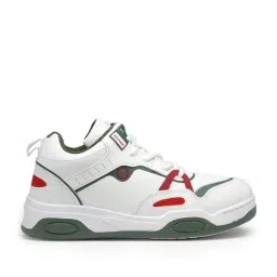 Asian Men's VEGAS-11 White & Olive Sneakers-image-97