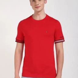 Tommy Hilfiger Primary Red Cotton Regular Fit T-Shirt-image-35