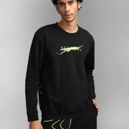 Kazo Black Regular Fit Printed Sweatshirt-image-80