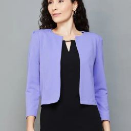 Code by Lifestyle Purple Round Neck Shrug-image-48