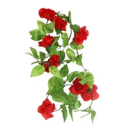 Nutts Red 2 Pieces Hanging Rose Rubber Artificial Flower-15