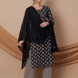 Melange By Lifestyle Black Regular Fit Dupatta-42