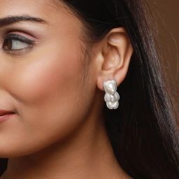 Aatmana Silver-Plated Quirky Stud Earrings image 2