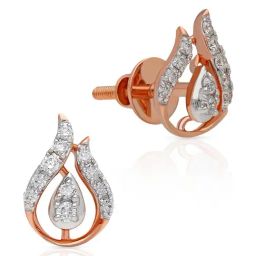 Malabar Gold and Diamonds 18k IGI Certified Diamond Rose Gold Stud Earrings for Women-picture-19