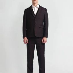 Arrow Red Regular Fit Texture Three Piece Suit-image-8