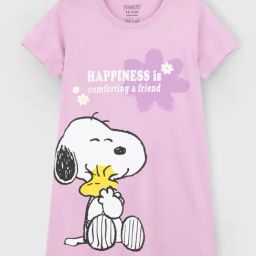 Nap Chief Girls Lavender Cotton Relaxed Fit Character Based Casual Dress-image-95