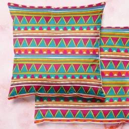 ArtzFolio Multicoloured Set of 2 Velvet Square Cushion Covers-image-31