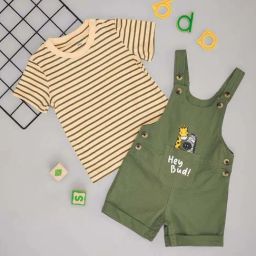 Pantaloons Baby Boys Burnt Olive Cotton Striped Clothing Sets-image-30