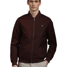 Louis Philippe Maroon Regular Fit Bomber Jacket-image-64