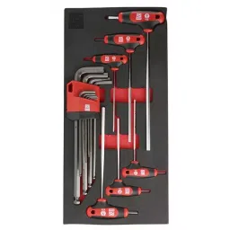RS PRO 15 piece Hex Key Set, L, T 1.5 - 10, 2 - 6mm Ball End, Hex Screwdriver Model No 8335913-20
