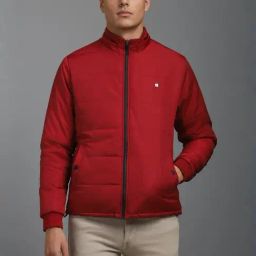 Louis Philippe Red Regular Fit Quilted Jacket-picture-7