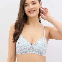Clovia Purple Regular Fit Floral Print Bra-picture-29
