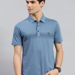 Monte Carlo Blue Regular Fit Printed Polo T-Shirt-picture-17