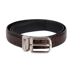 Hidesign Brown & Black Animal Effects Leather Reversible Belt-image-87