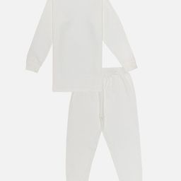 Bodycare Kids Cotton Thermal Unisex Sets High Neck Full Sleeves Solid White-picture-2