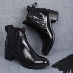 Elle Women's Black Casual Booties-image-66
