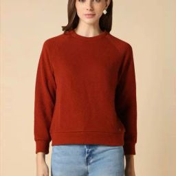Allen Solly Maroon Self Pattern Sweatshirt-picture-15