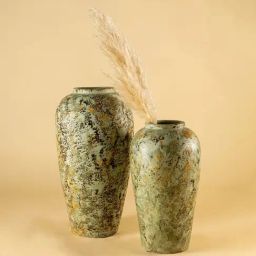 Whispering Homes Green Cosmos Terracotta Vase - Small-image-28