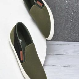 Woodland Men's Olive Plimsolls-image-56