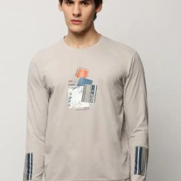 SHOWOFF Grey Slim Fit Printed Sweatshirt-image-27