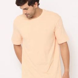 Duke Peach Comfort fit Solid T-Shirt-image-85
