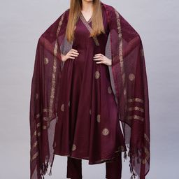 GoSriKi Women Printed Regular Kurta with Trousers & With Dupatta-47