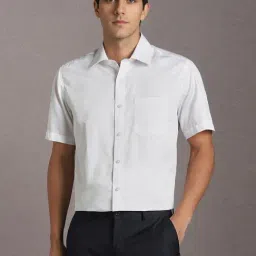 Louis Philippe White Cotton Regular Fit Shirt-picture-34