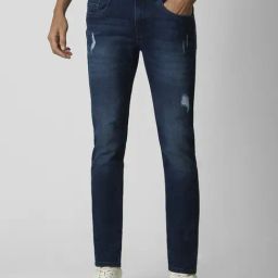 Van Heusen Navy Skinny Fit Distressed Jeans-image-78