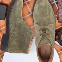 Fausto Men's Olive Chukka Boots-image-25