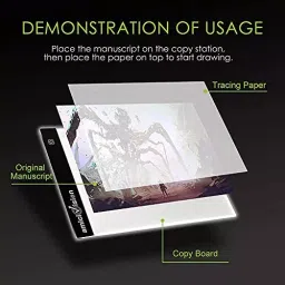 amicivision LED Lighted Tracing Board With Brightness Controlled Touch Button A4 1.5 m 210 GSM White image 5