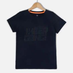 Allen Solly Junior Navy Solid T-Shirt-image-1